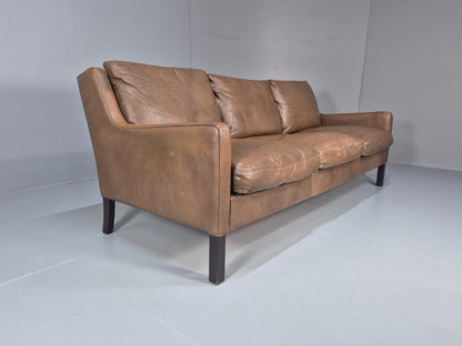 1970s Three Seater Danish Settee Vintage Mogensen Style Leather MCM EB10634 M3SS10
