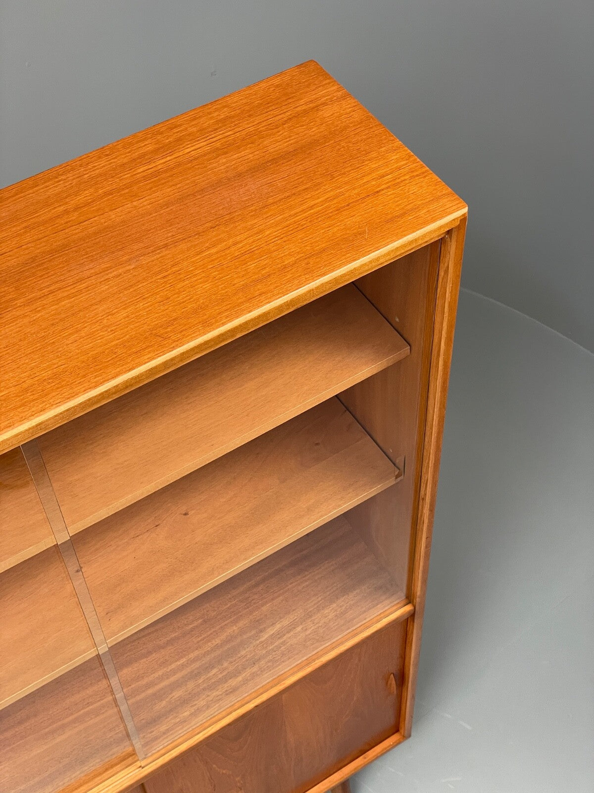Vintage Teak Bookcase Retro 1960s Glazed Unit By Gibbs Furniture EB9776 MWOO - UKDK FURNITURE