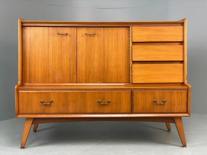 Vintage Walnut Sideboard Highboard 1960s Drawers By Wrighton EB10679 MWOO1