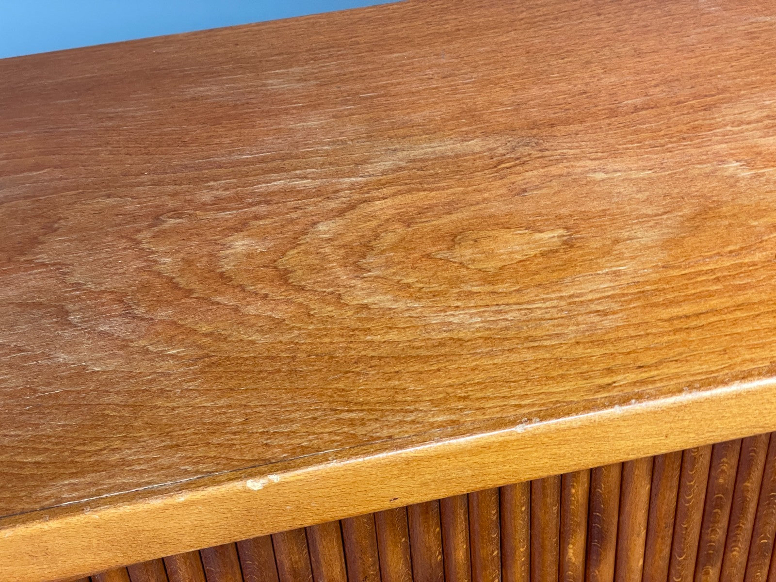 Vintage Danish 1950s Highboard Tambour Front  Cherry Wood Shelving EB10869 MWOO12