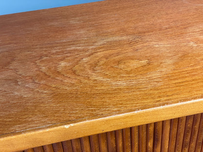 Vintage Danish 1950s Highboard Tambour Front  Cherry Wood Shelving EB10869 MWOO12