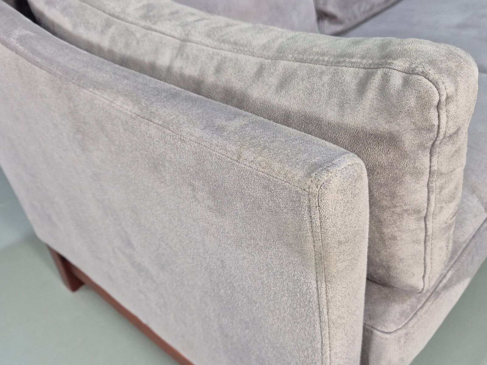 Vintage Danish 2 Seat Sofa Lilac Faux Suede 1980s Retro MCM EB3236 M2SS - UKDK FURNITURE