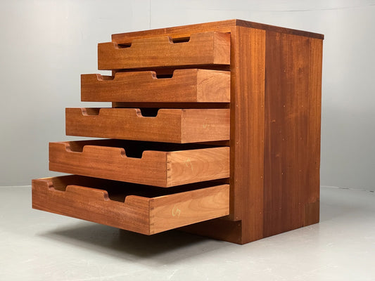 Vintage Chest Of Drawers 1950s Chunky Solid Mahogany Mid Century EB11559 MWOO0