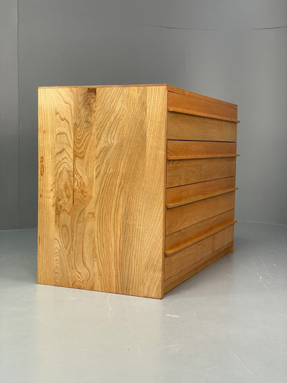 Solid Ash Chest Of Drawers With Mid Century Styled Handles Modern EB9724 MWOO - UKDK FURNITURE