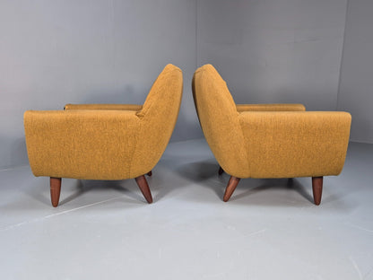 2 Vintage Danish 1960s Lounge Chairs Thams Reupholstery 1960s MCM EB9561 MNOR - UKDK FURNITURE