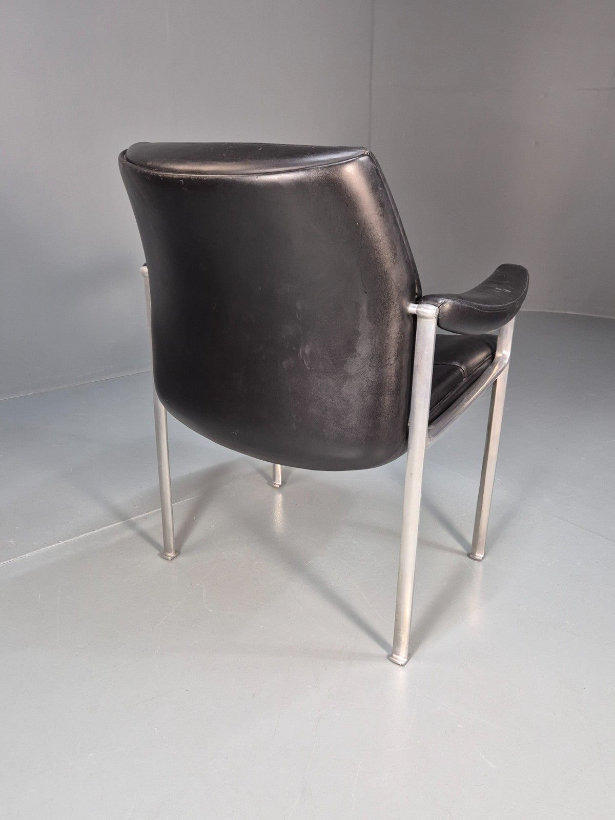 Roder Sohne Leather and Aluminium Boardroom Chair 1960s Retro MCM EB10644 MNOR7