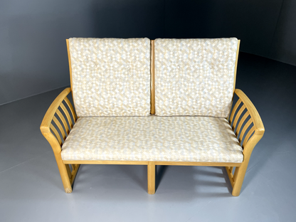 Danish 2 Seater Sofa Beech Frame Retro Vintage 1980s EB6361 M2SS3