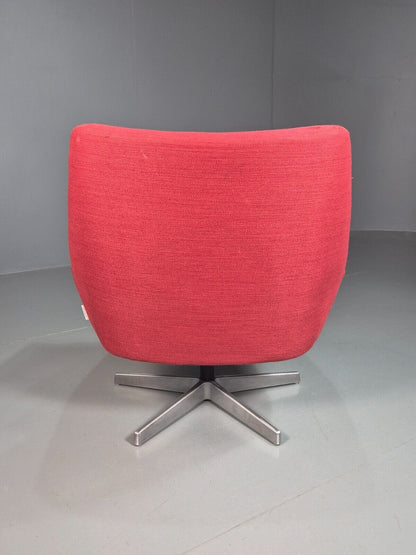 Vintage Swedish Swivel Chair Red Wool Ihreborn 1970s Retro EB7899 MSWI - UKDK FURNITURE