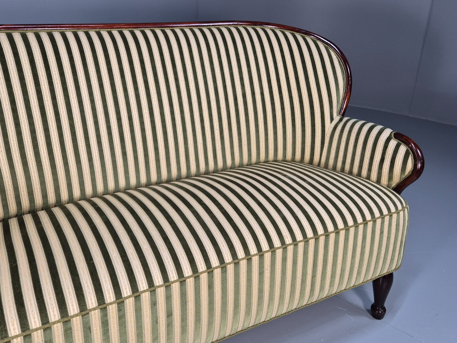 Antique Danish Gold and Green Mahogany Sofa 1900s EB9663 V2SS - UKDK FURNITURE