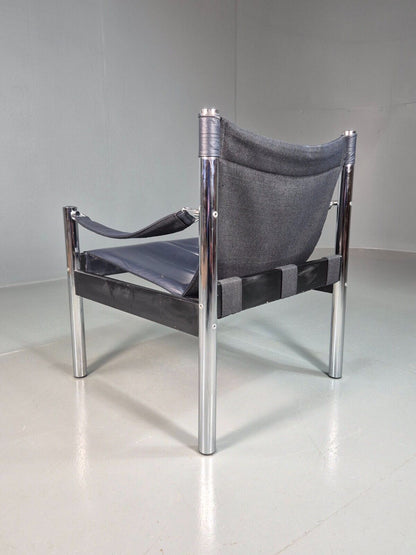 Vintage Danish Leather Safari Chair Borge Johansen 1970s EB7758 MNOR - UKDK FURNITURE