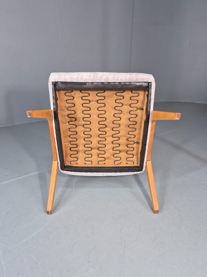 Vintage Mid Century Lounge Chair Swedish 1960s Design Reupholstered EB11670 MNOR13