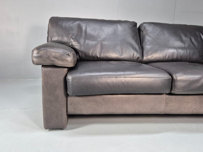 Vintage Two Seat Settee 1980s Danish Black Leather Retro EB10109 M2SS2