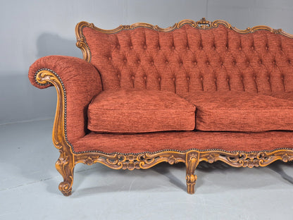 Vintage French Rococo Style Sofa 1970s Reproduction Quality  EB11661 V3SS2