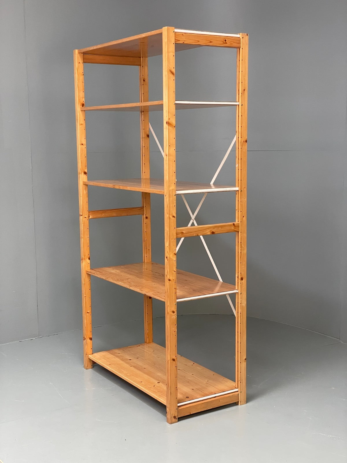 Lundia Pine Open Shelving System Vintage Adjustable Retro Scandi Modular EB1178711
