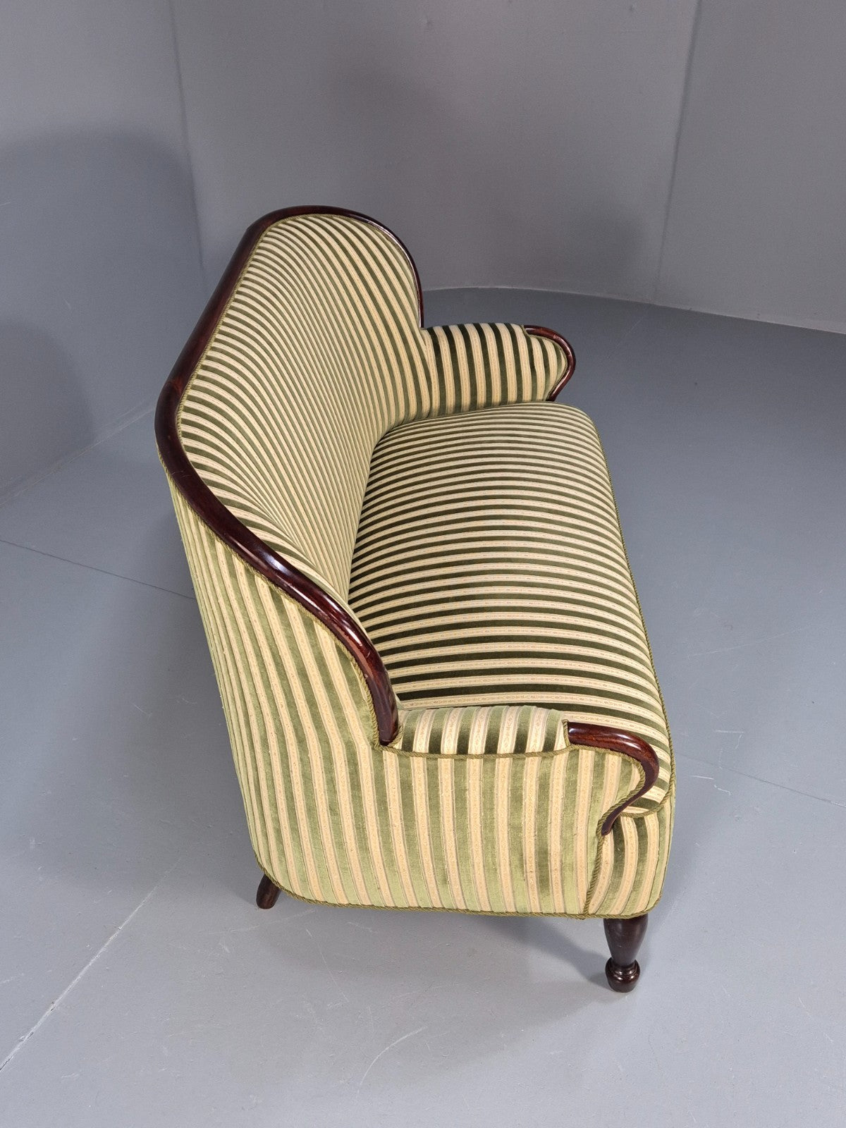Antique Danish Gold and Green Mahogany Sofa 1900s EB9663 V2SS - UKDK FURNITURE