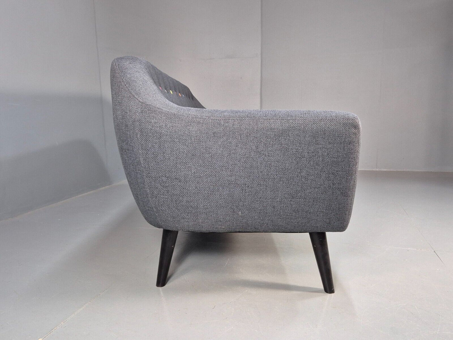 Vintage Made.Com Scandinavian style Sofa Charcoal Grey Retro EB8452 M3SS - UKDK FURNITURE