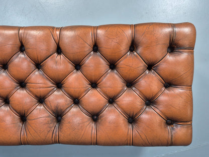 Vintage Georgian Style Leather Upholstered Buttoned Long Ottoman  EB10623 MFOO4