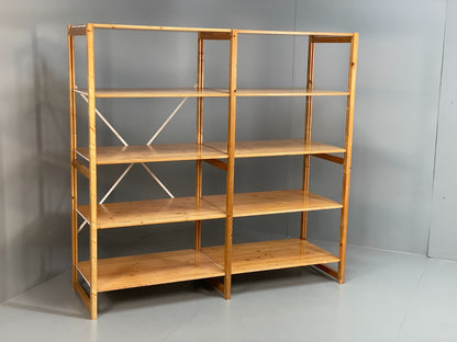 Lundia Pine Open Shelving System Double Bay Vintage Adjustable Retro EB117880