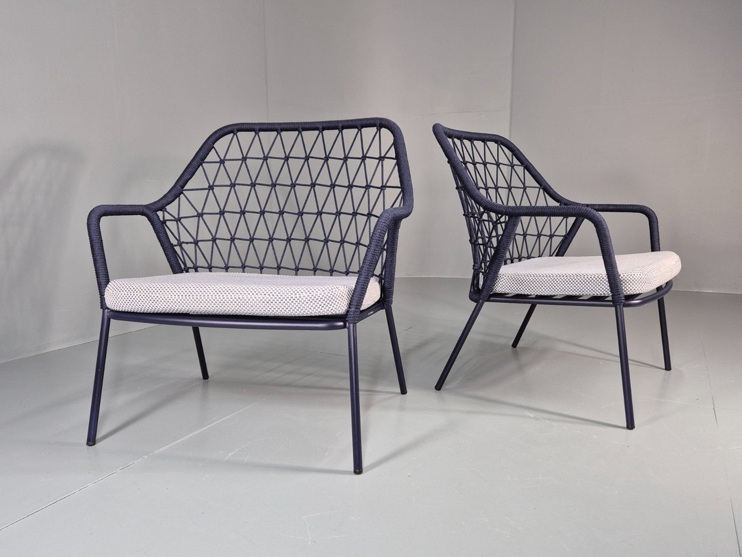 2 Pedrali Panarea 3679 Chairs Blue and Grey Modern Design EB11429 MNOR2