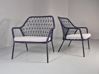 2 Pedrali Panarea 3679 Chairs Blue and Grey Modern Design EB11429 MNOR2