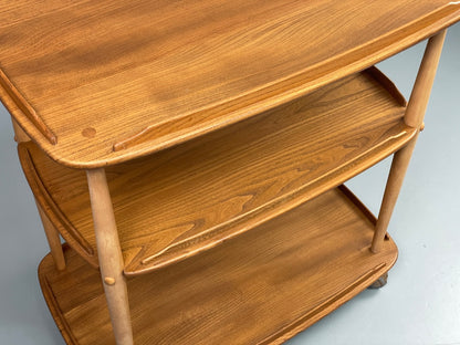 Vintage Ercol Serving Trolley Elm & Beech Mid Tone On Castors Solid EB11055 MWOO12