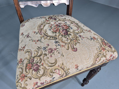 3 Antique Saloon Chairs Rosewood Frame Floral Seats Inlay Victorian EB10990 VDIN13