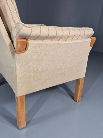 1970s Lounge Chair Vintage Denmark Nielaus Cream Wool MCM Retro EB11307 MNOR5