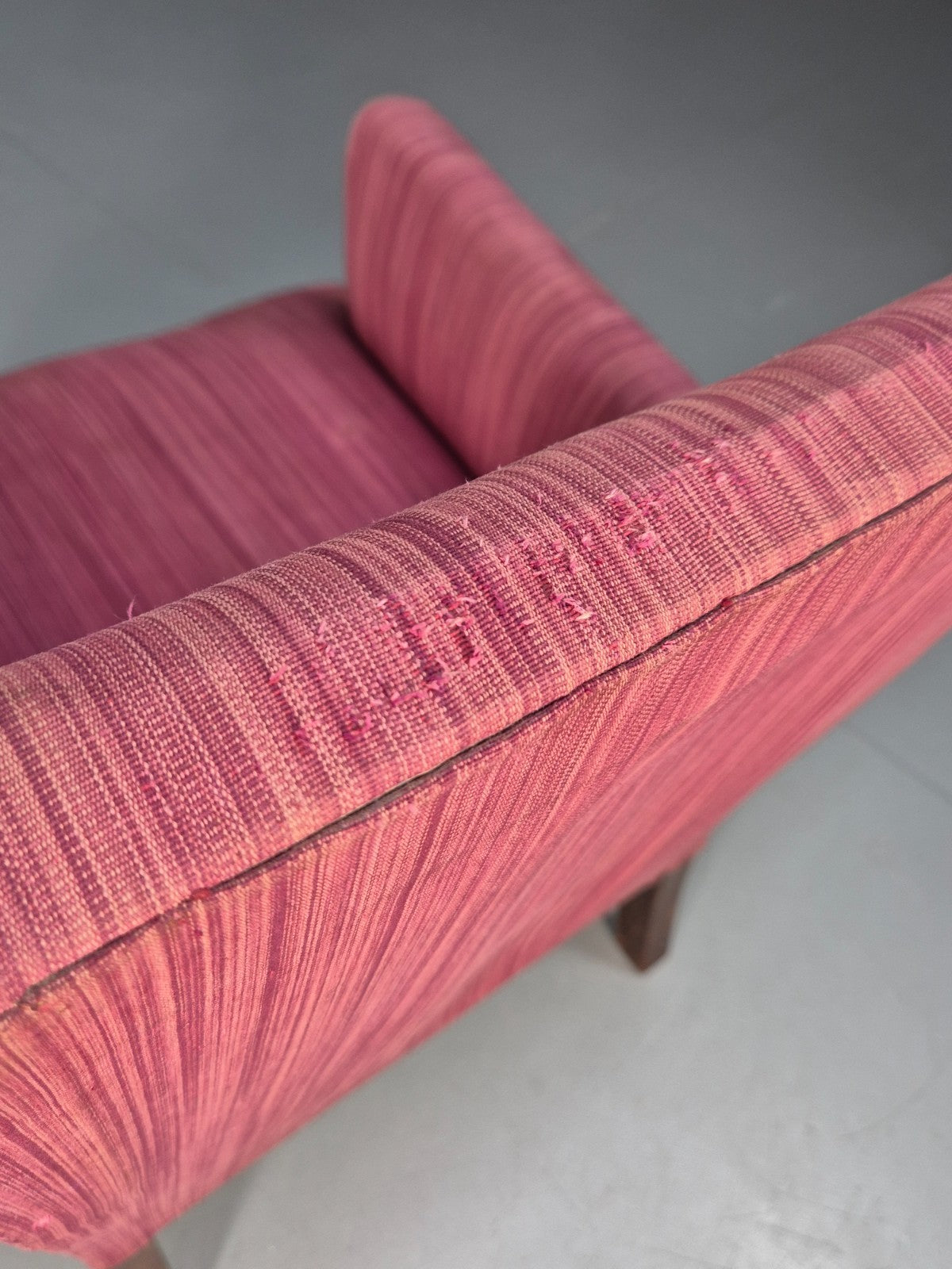 Vintage Danish Pink Chenille Lounge Chair 1950s Retro Mid Century EB10211 MNOR10