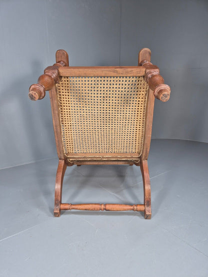 Vintage Campaign Plantation Chair Rattan Teak Retro Antique Style EB8872 VBER - UKDK FURNITURE