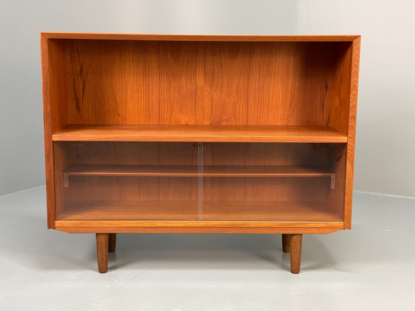Vintage Danish Teak Bookcase By Svend Aage Rasmussen Glass Doors EB10942 MWOO0
