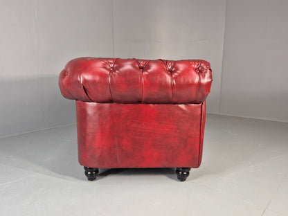Vintage Vegan Chesterfield Red Vinyl Upholstery EB11665 VCHE13