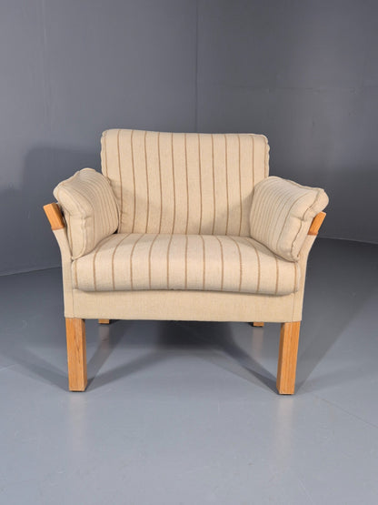 1970s Lounge Chair Vintage Denmark Nielaus Cream Wool MCM Retro EB11307 MNOR1
