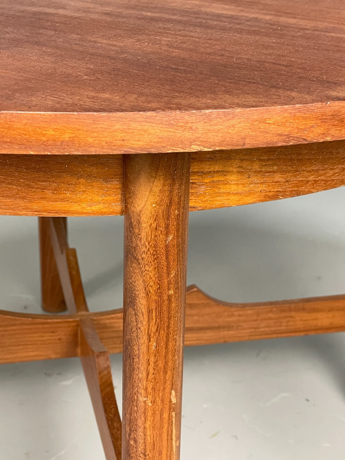 Vintage Teak Coffee Table 1960s Round Shape Mid Century EB11509 MWOO13