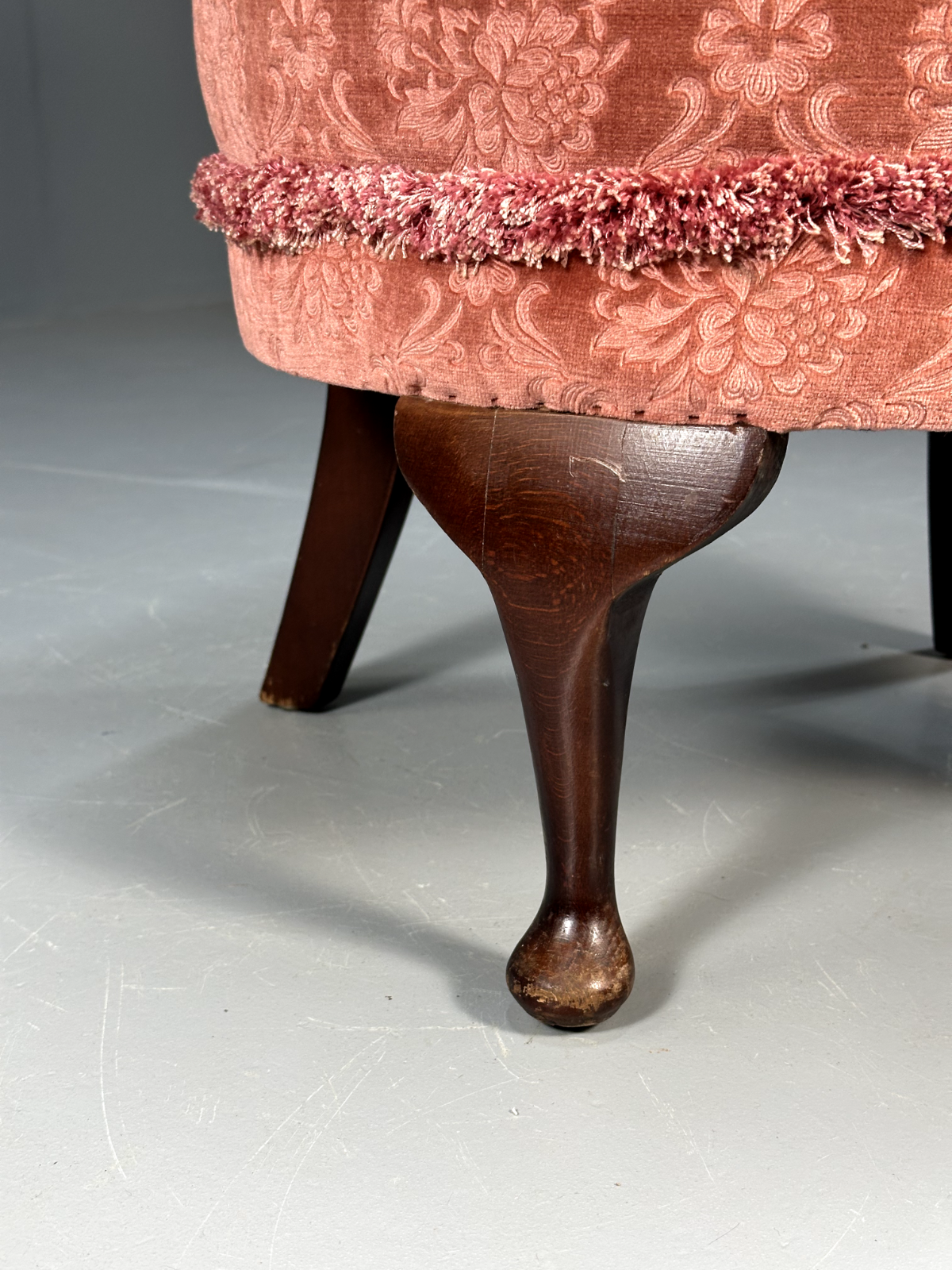 Vintage Cocktail Chair Deep Pink Velour Moquette 1960s Retro EB9166 VCLO - UKDK FURNITURE