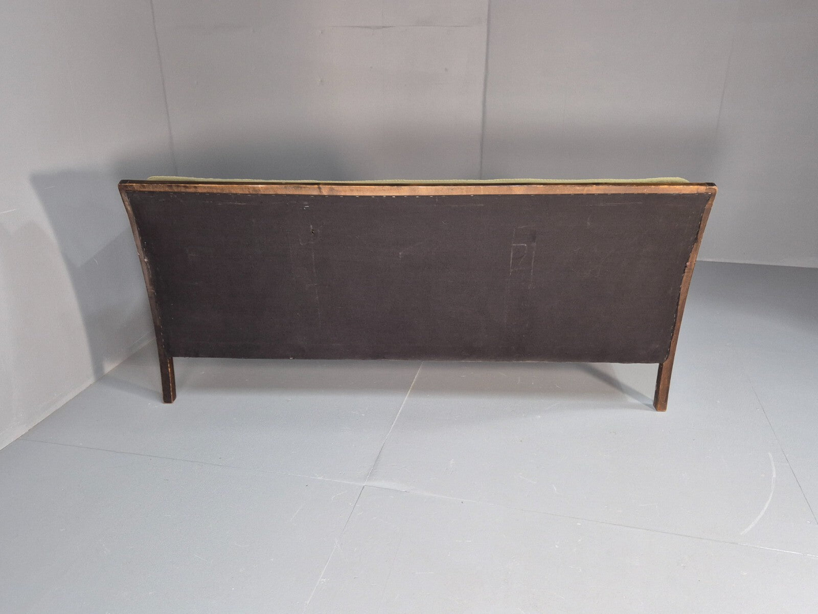 Antique Danish Baroque Style 3 Seat Sofa Green Moquette Carved Wood EB9636 V3SS - UKDK FURNITURE