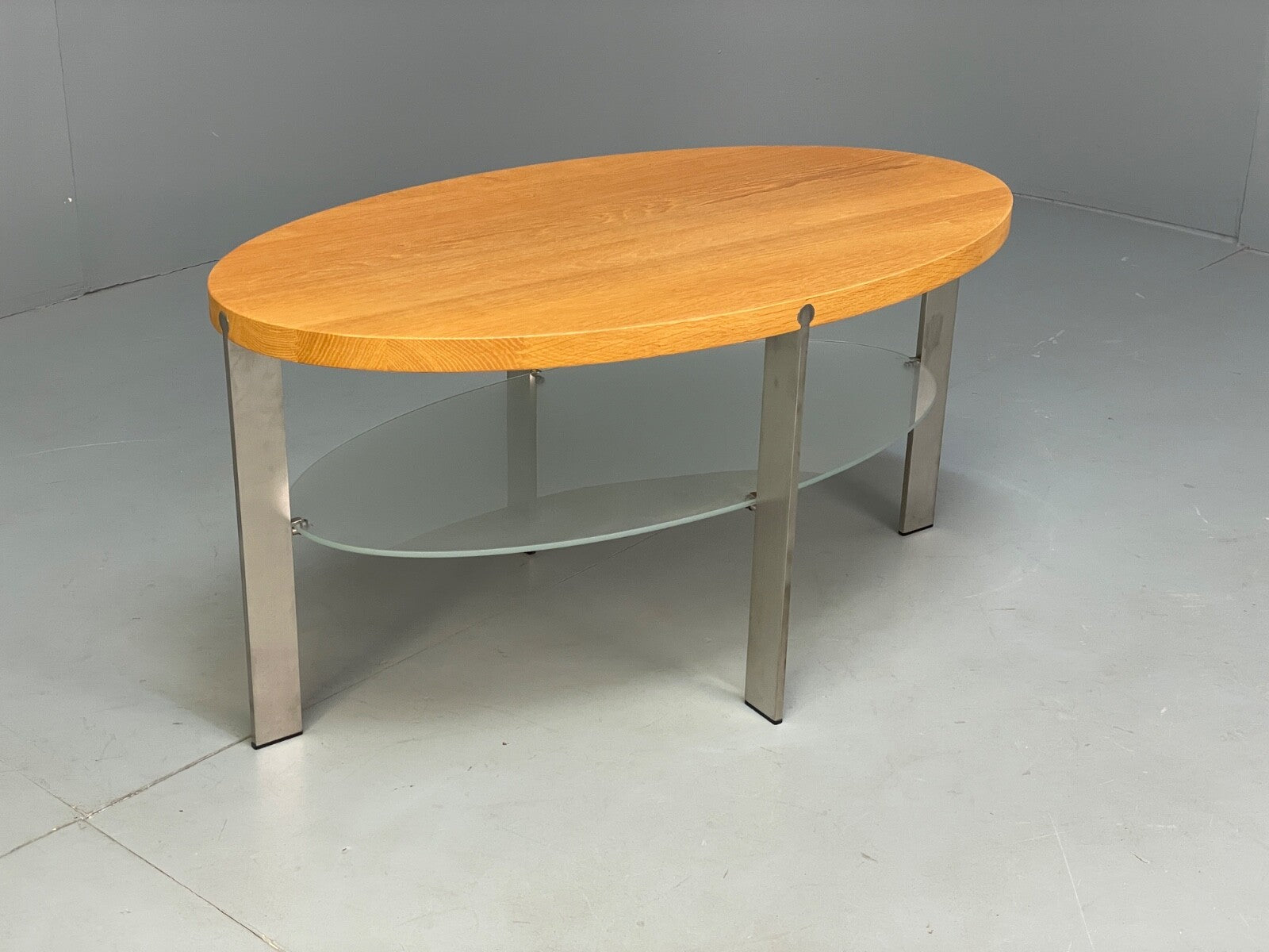Danish Oval Coffee Table Oak Steel Designed By Ebbe Gehl Naver EB9509 MWOO - UKDK FURNITURE