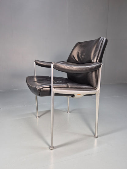 Roder Sohne Leather and Aluminium Boardroom Chair 1960s Retro MCM EB10644 MNOR1