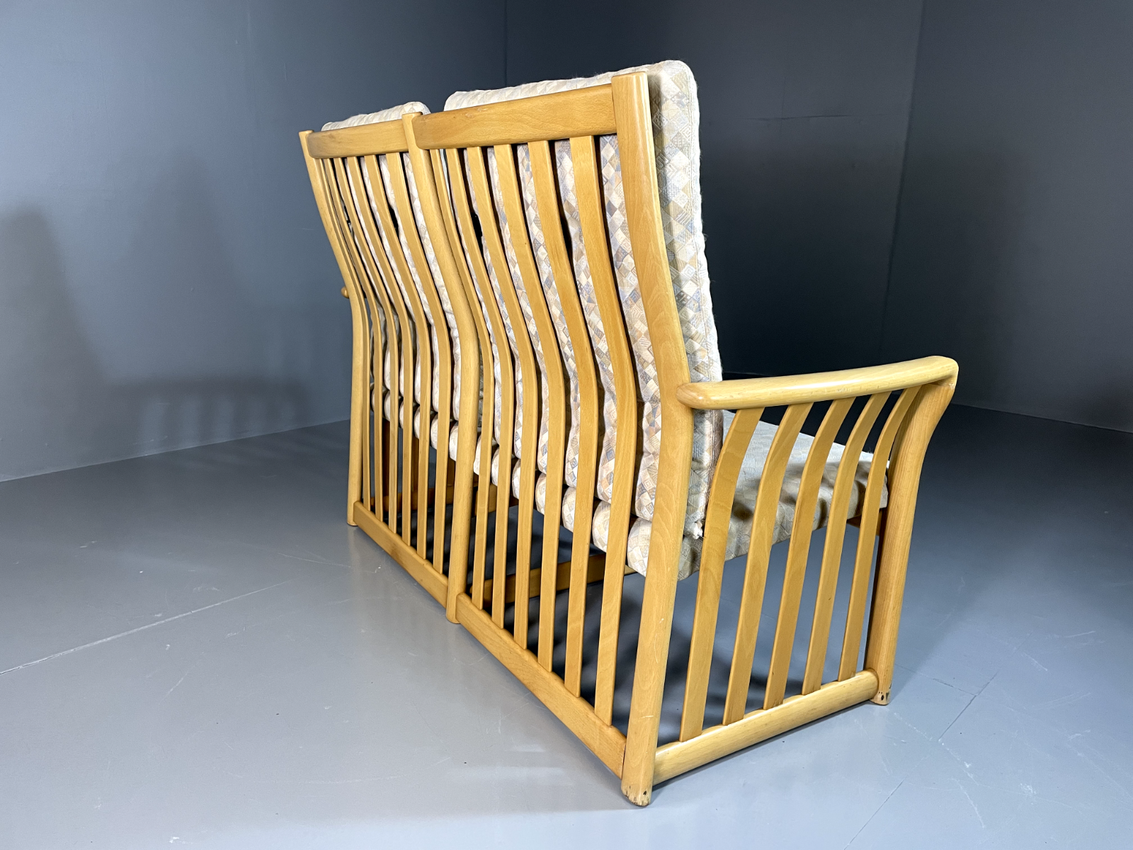 Danish 2 Seater Sofa Beech Frame Retro Vintage 1980s EB6361 M2SS11