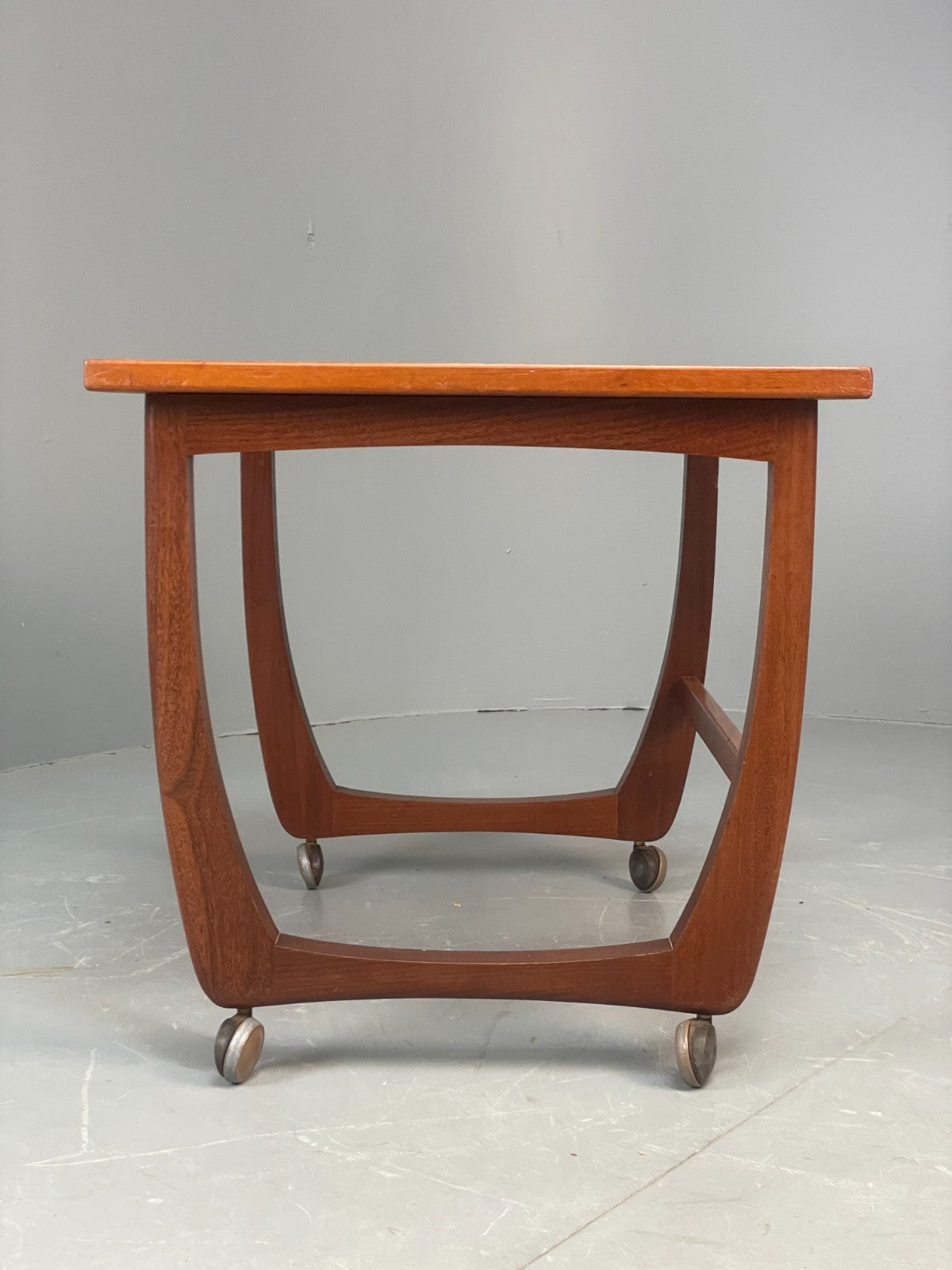 Vintage Teak Side Table On Castors 1970s Mid Century Modern EB10678 MWOO10