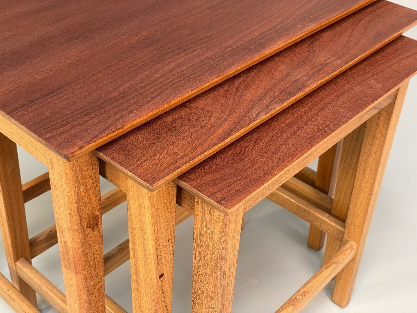 Vintage Solid Teak Nesting Tables Mid Century EB9755 MWOO - UKDK FURNITURE
