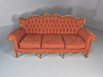 Vintage French Rococo Style Sofa 1970s Reproduction Quality  EB11661 V3SS4