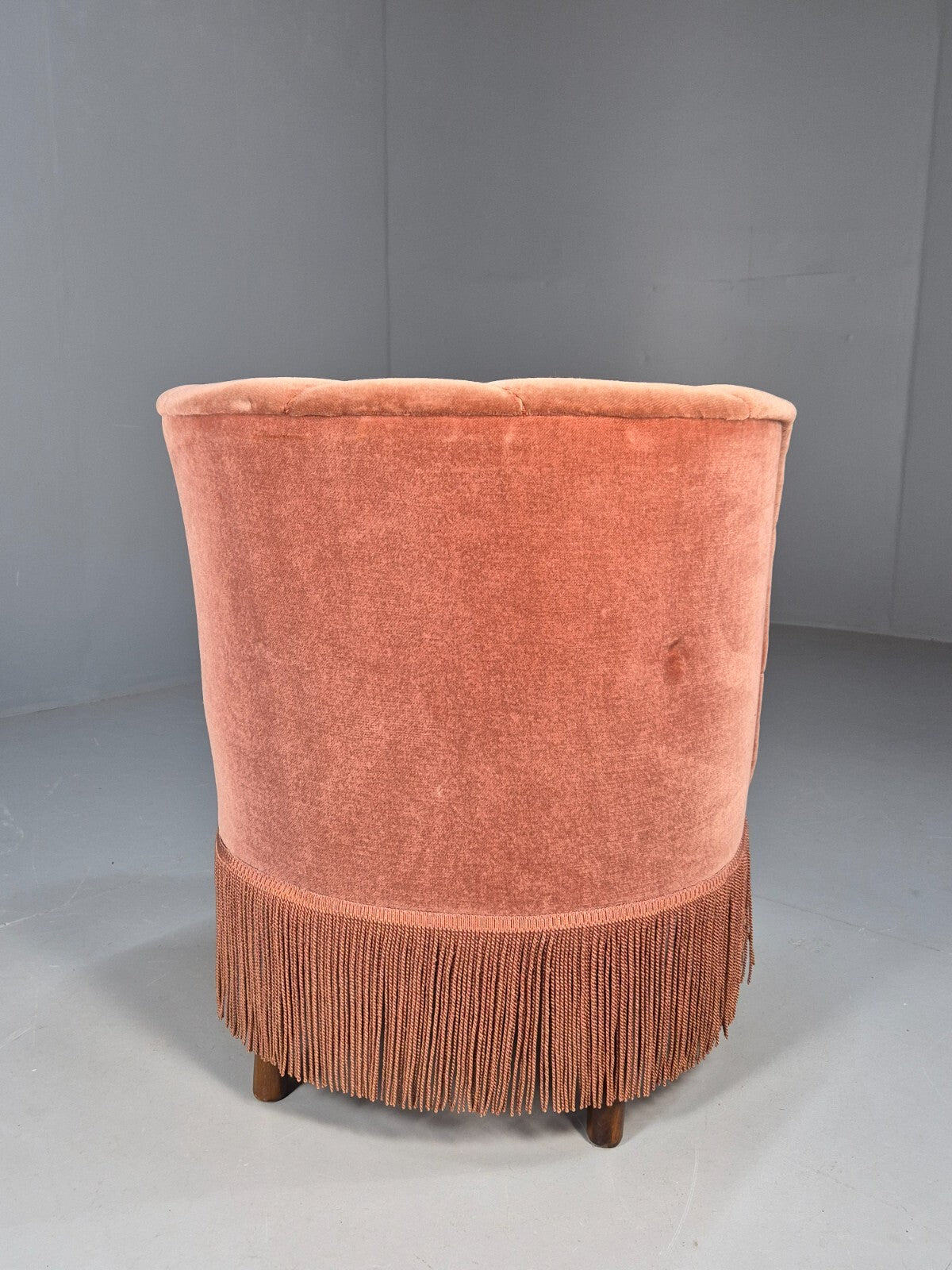 Vintage Pink Art Deco Tub Chair Danish 1930s Tassels EB9619 VCLO - UKDK FURNITURE