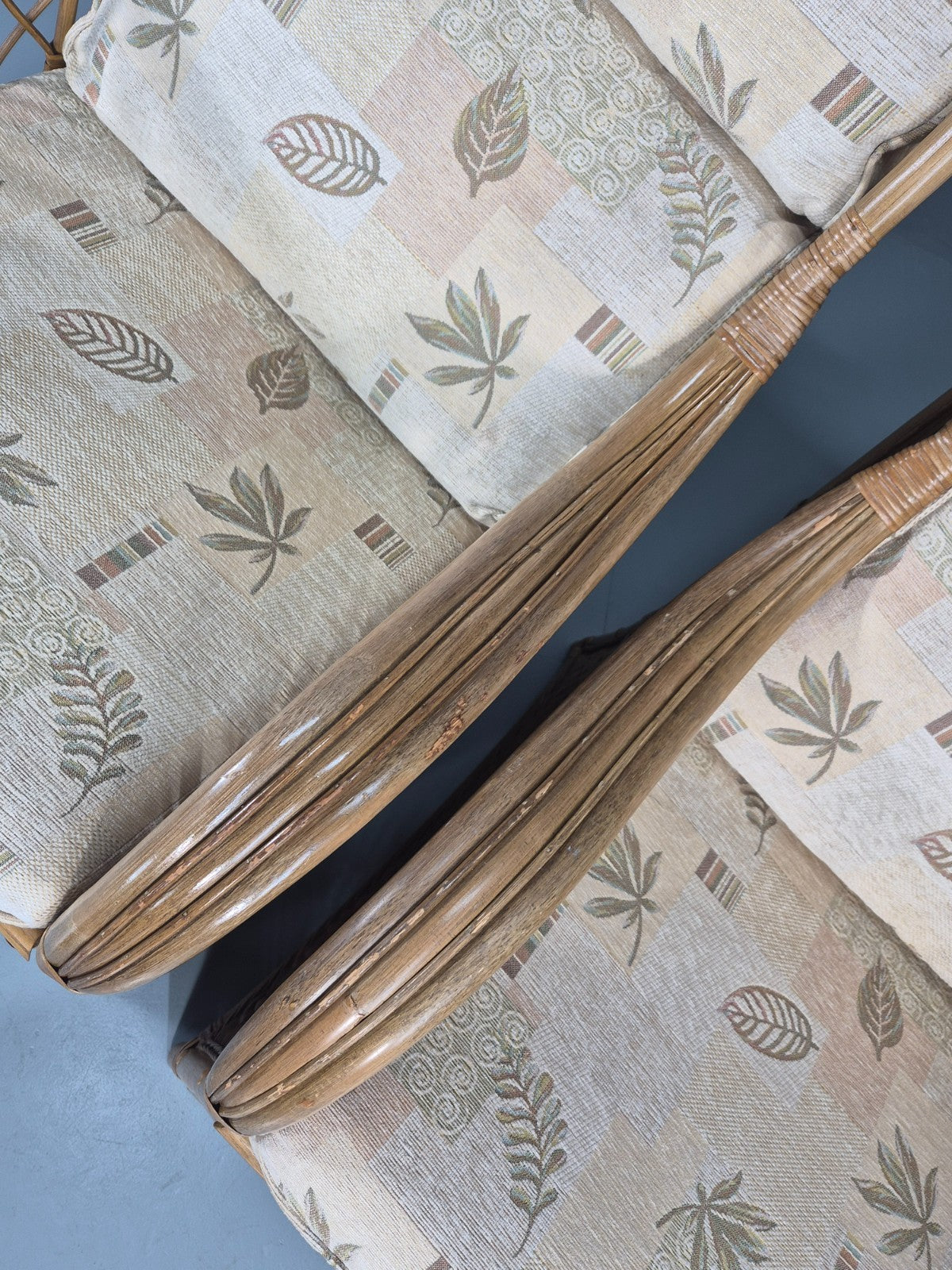 2 Vintage Rattan Conservatory Chairs 1990s Retro EB11286 VBER4