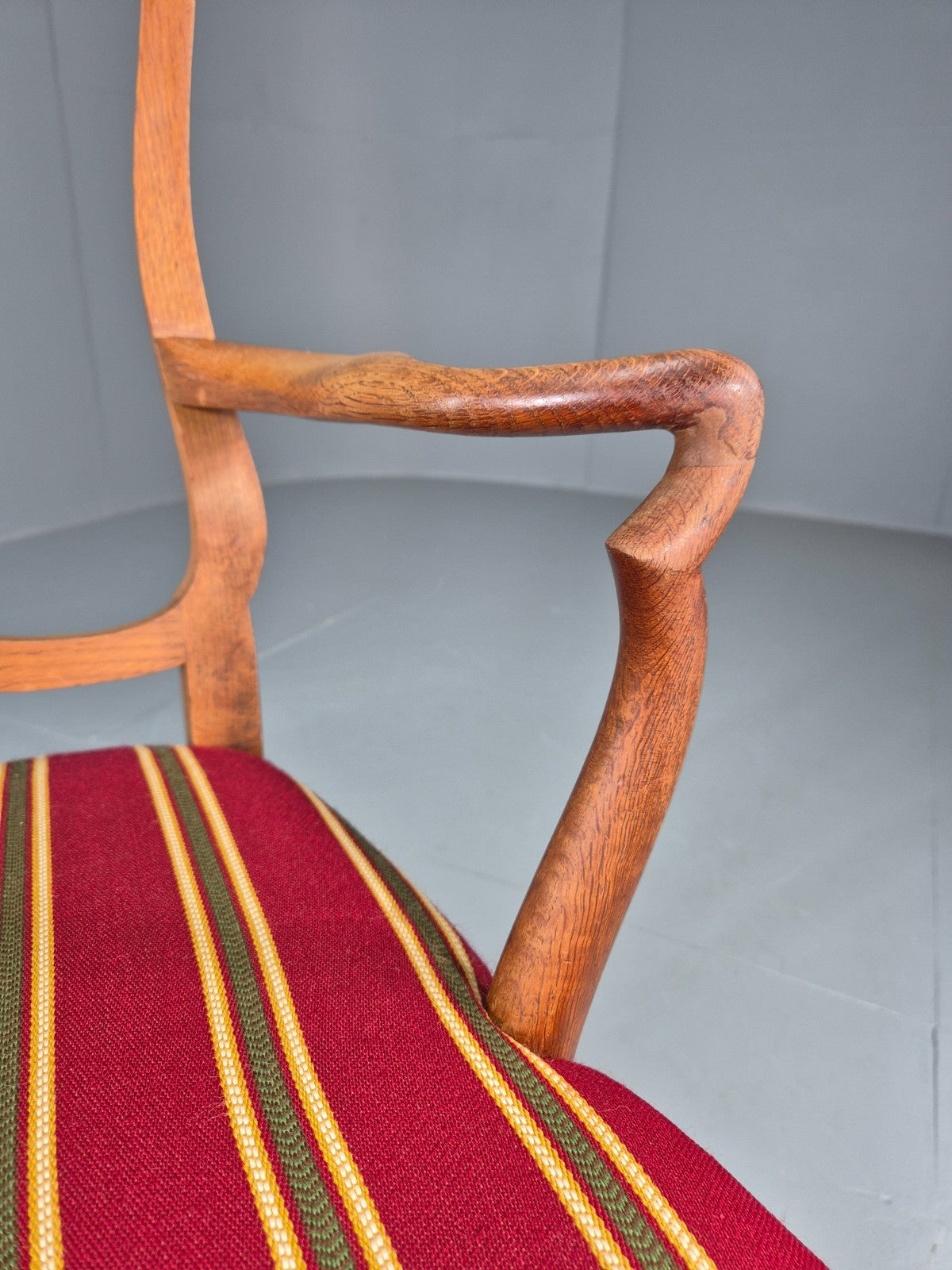 Antique Rococo Revival Oak Chair Danish 1880 Splat Back Shell Motif EB10887 VDIN5