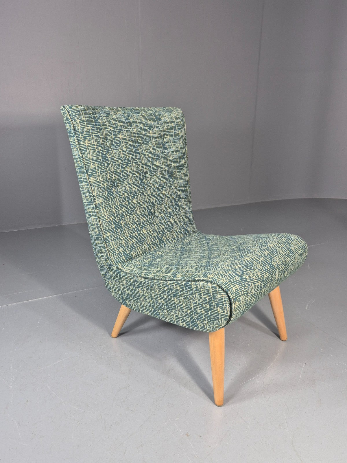 Vintage Swedish Retro Chair Newly Upholstered Hobby Chair Drawer EB11084 MNOR5