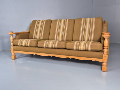 Vintage Danish Three Seater Settee Kjaernulf Style Oak Frame EB11313 M3SS5