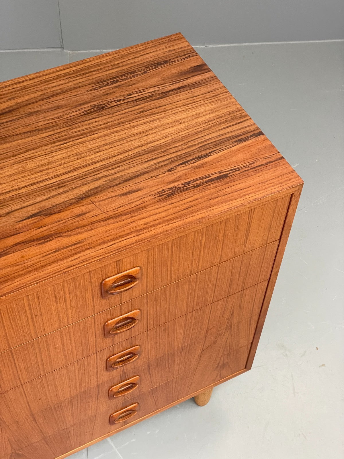 Vintage Chest Of Drawers 1970s Teak Danish Retro Round Handles EB11858 MWOO6