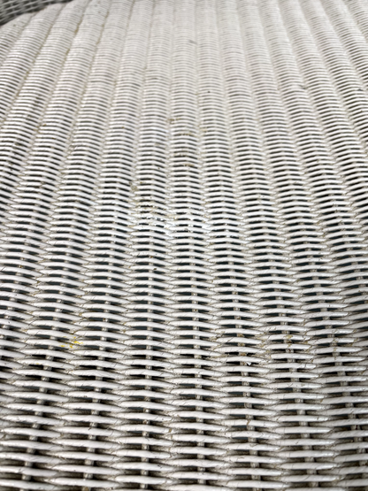 Vintage Lloyd Loom Chair White Circular Retro MCM EB5270 VBER9