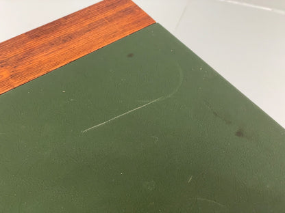 Vintage 1960s Side Table By Hans Olsen Sweden Green Leather Top EB11186 MWOO11