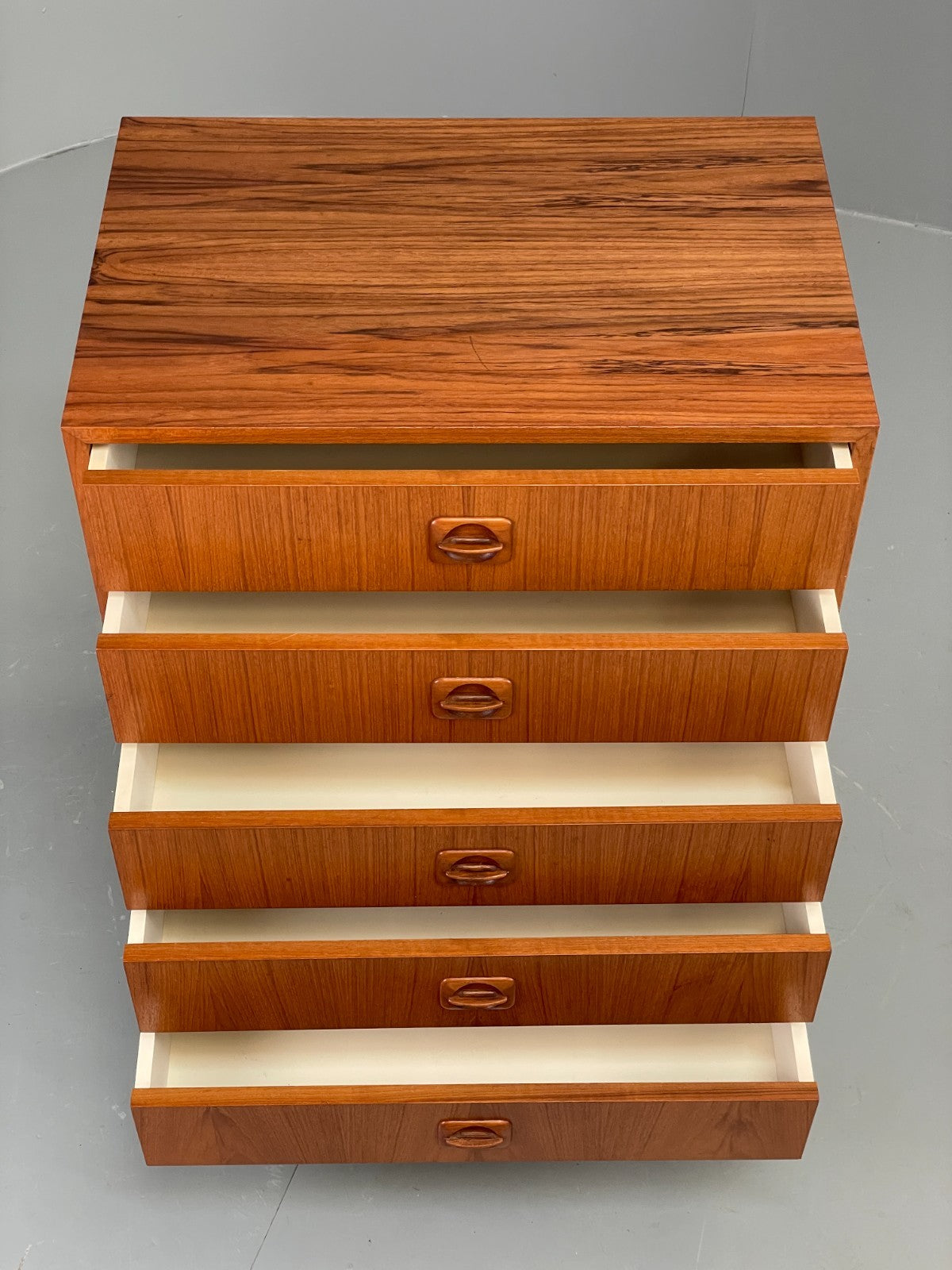 Vintage Chest Of Drawers 1970s Teak Danish Retro Round Handles EB11858 MWOO3